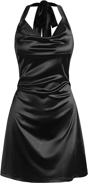 satin halter dress