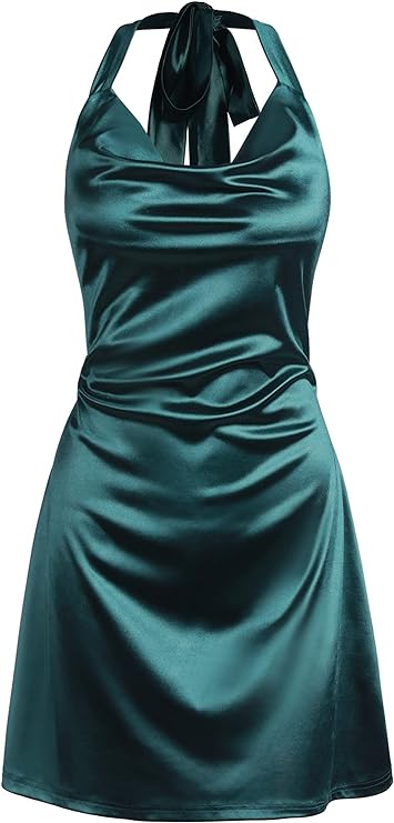 satin halter dress