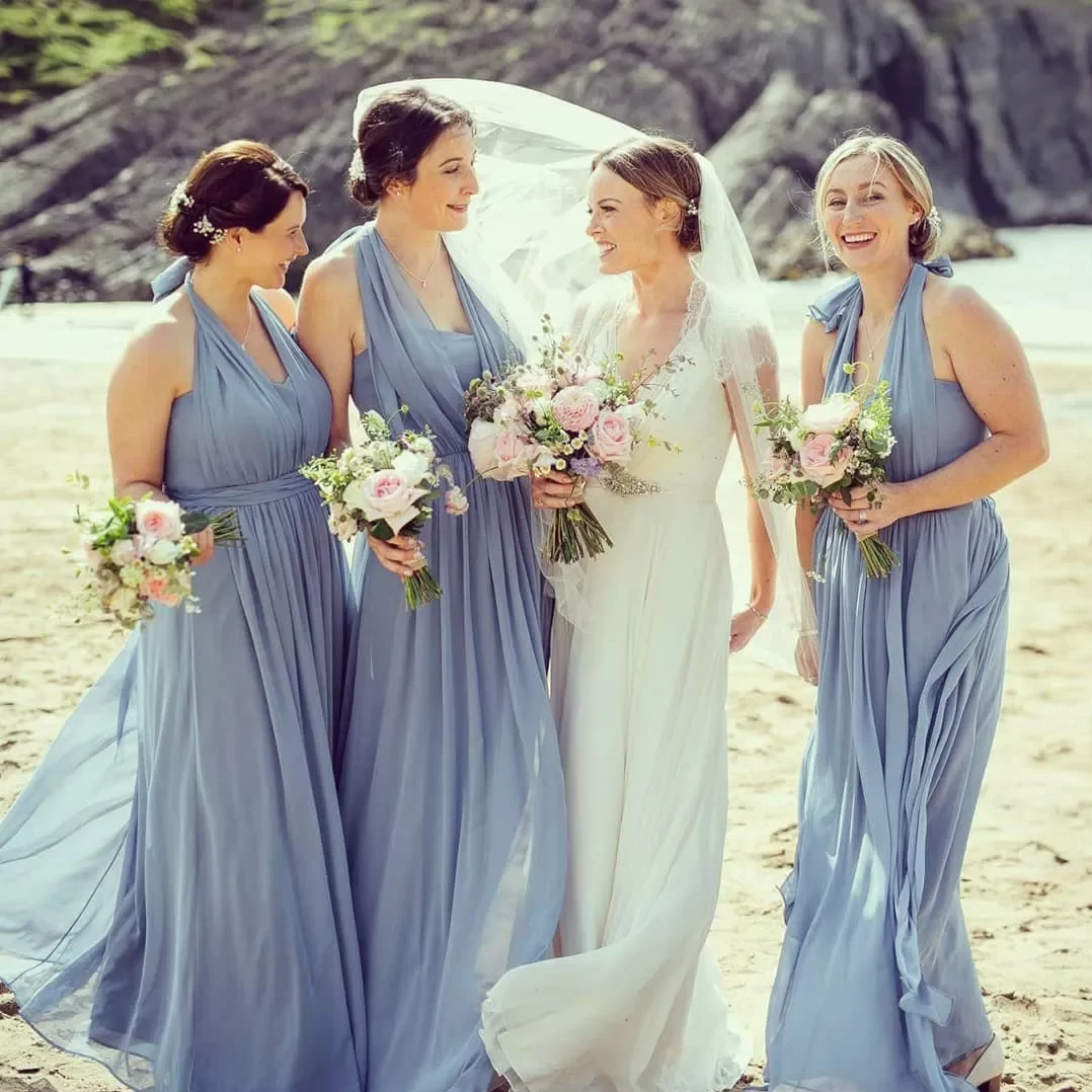 	
dusty blue bridesmaids dresses