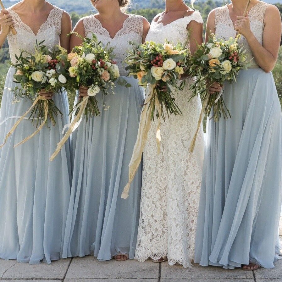 blue bridesmaids dresses