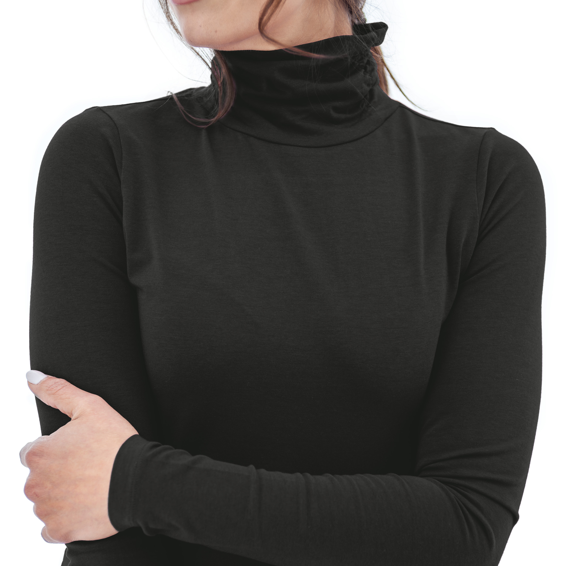 black turtleneck sweater