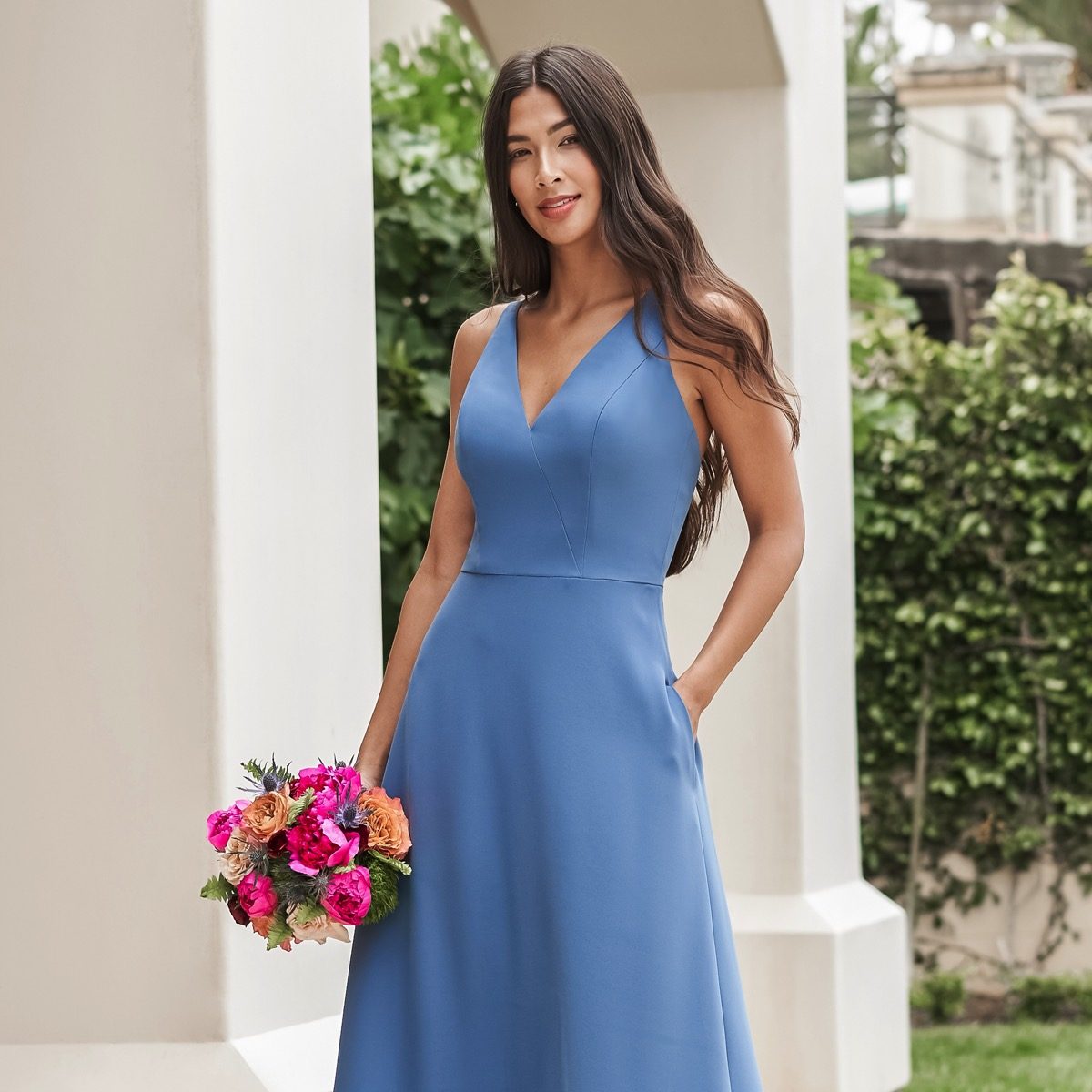 crepe bridesmaid dresses