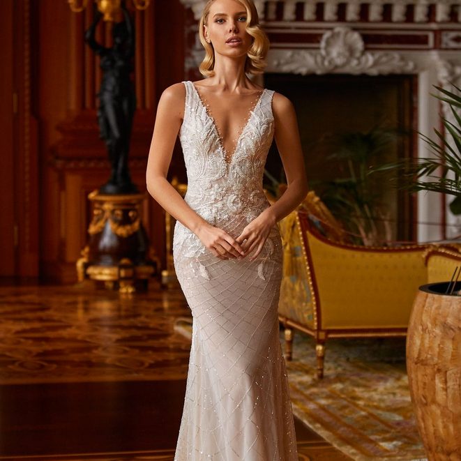 fit and flare wedding dresses