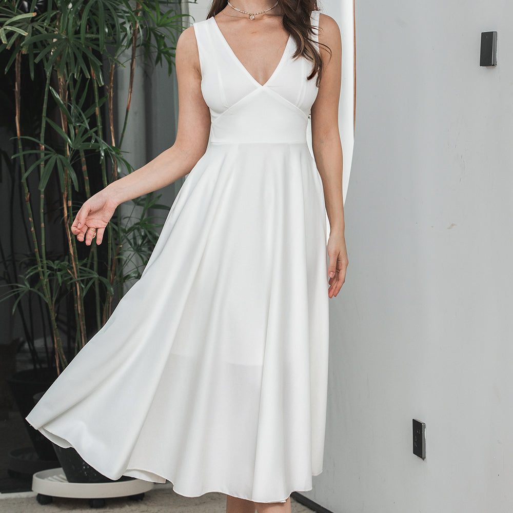 white graduation dress